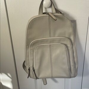 Elegant Cream Leather Backpack